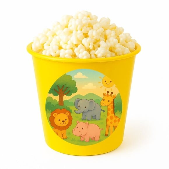 Balde de Pipoca Personalizado Infantil Animais Selvagens