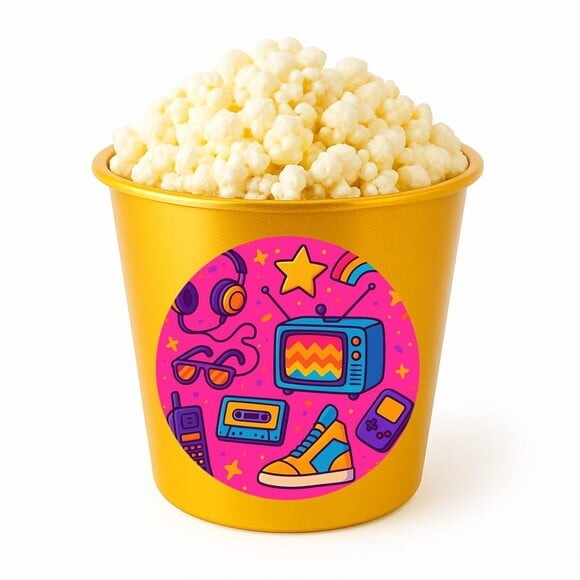 Balde de Pipoca Personalizado Infantil Anos 80