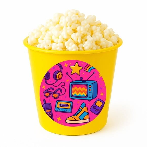 Balde de Pipoca Personalizado Infantil Anos 80