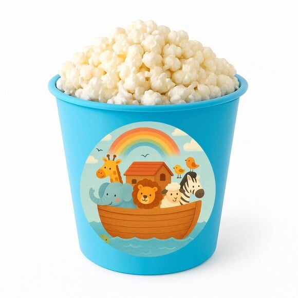 Balde de Pipoca Personalizado Infantil Arca de Noé