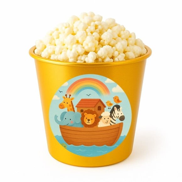Balde de Pipoca Personalizado Infantil Arca de Noé