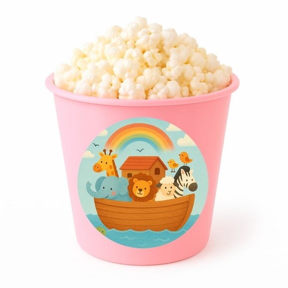 Balde de Pipoca Personalizado Infantil Arca de Noé