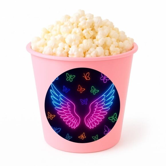 Balde de Pipoca Personalizado Infantil Asas Neon