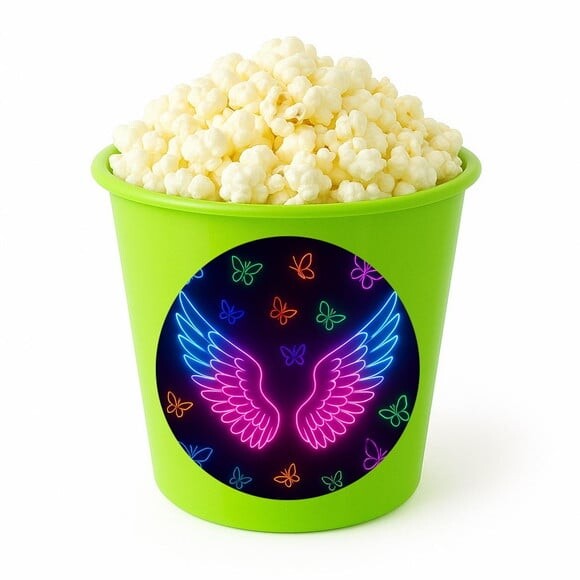 Balde de Pipoca Personalizado Infantil Asas Neon