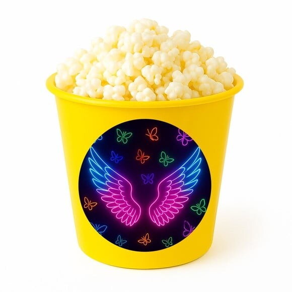 Balde de Pipoca Personalizado Infantil Asas Neon