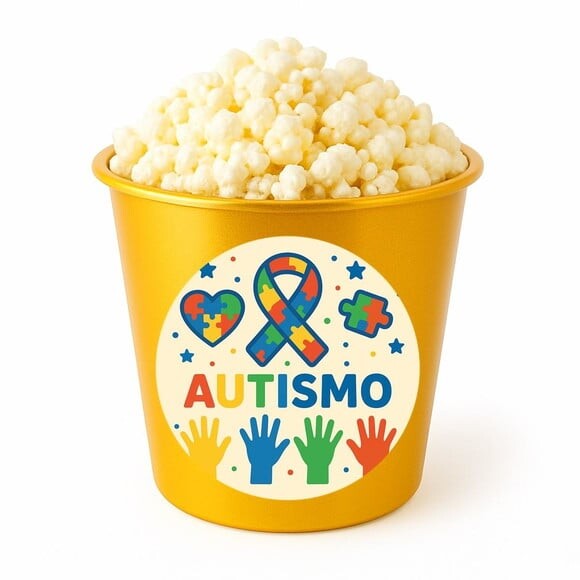 Balde de Pipoca Personalizado Infantil Autismo