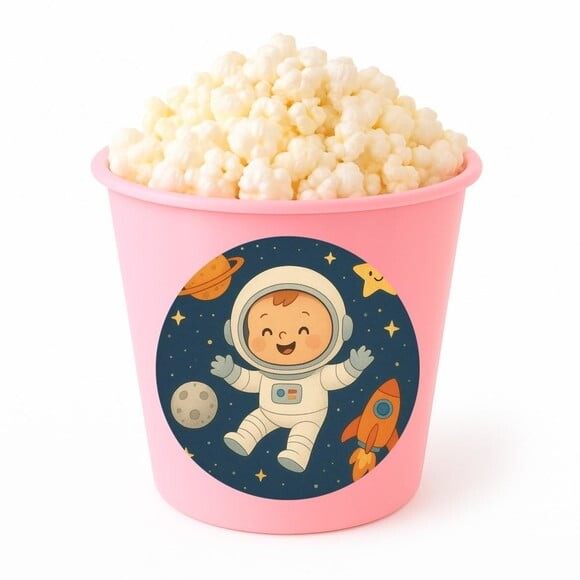 Balde de Pipoca Personalizado Infantil Astronauta Baby