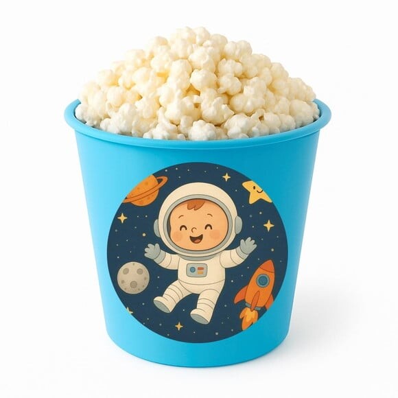 Balde de Pipoca Personalizado Infantil Astronauta Baby