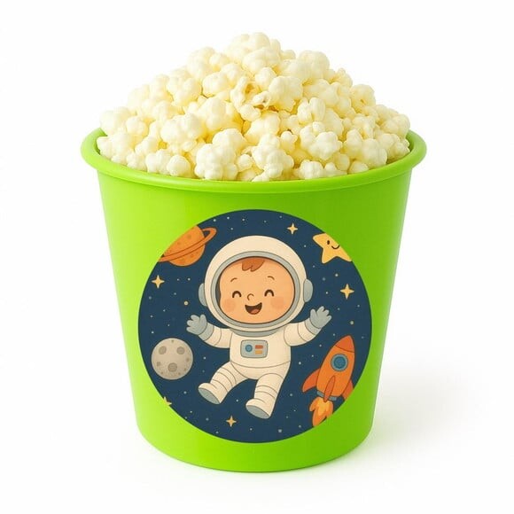 Balde de Pipoca Personalizado Infantil Astronauta Baby