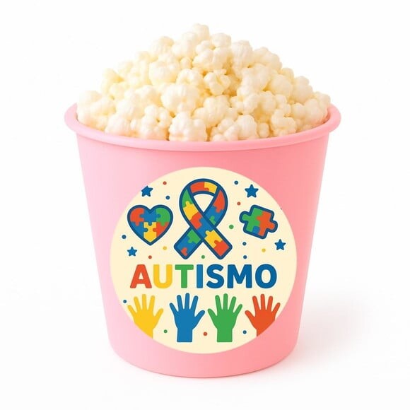 Balde de Pipoca Personalizado Infantil Autismo