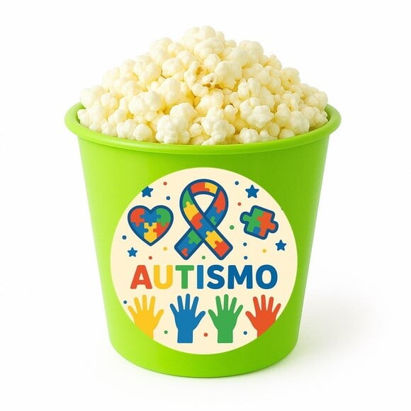 Balde de Pipoca Personalizado Infantil Autismo