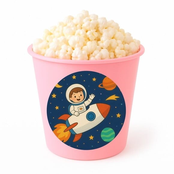 Balde de Pipoca Personalizado Infantil Aventura Espacial