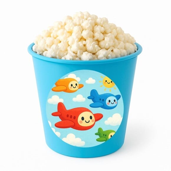 Balde de Pipoca Personalizado Infantil Aviões