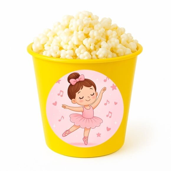 Balde de Pipoca Personalizado Infantil Bailarina