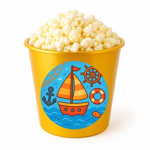 Balde de Pipoca Personalizado Infantil Barquinho