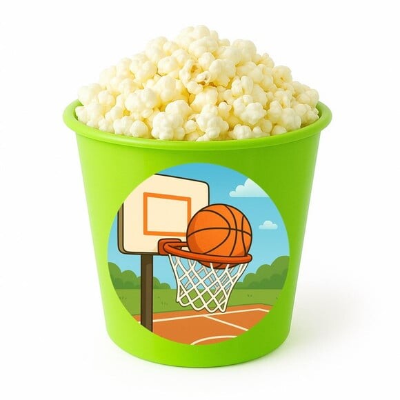 Balde de Pipoca Personalizado Infantil Basquete