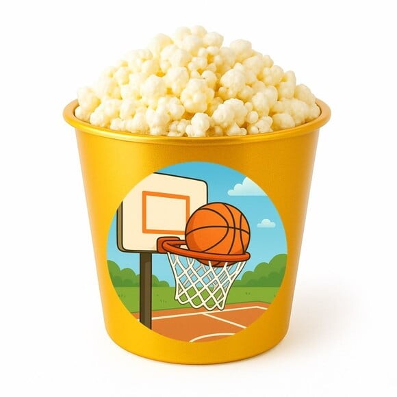 Balde de Pipoca Personalizado Infantil Basquete