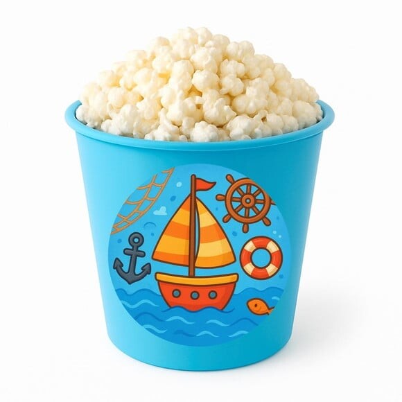 Balde de Pipoca Personalizado Infantil Barquinho