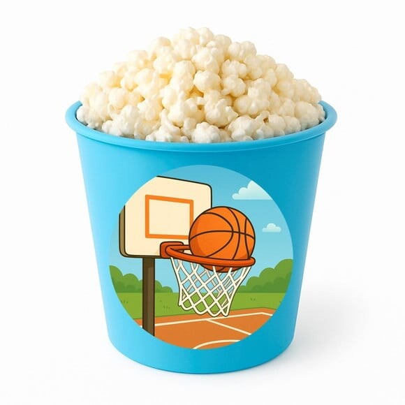 Balde de Pipoca Personalizado Infantil Basquete