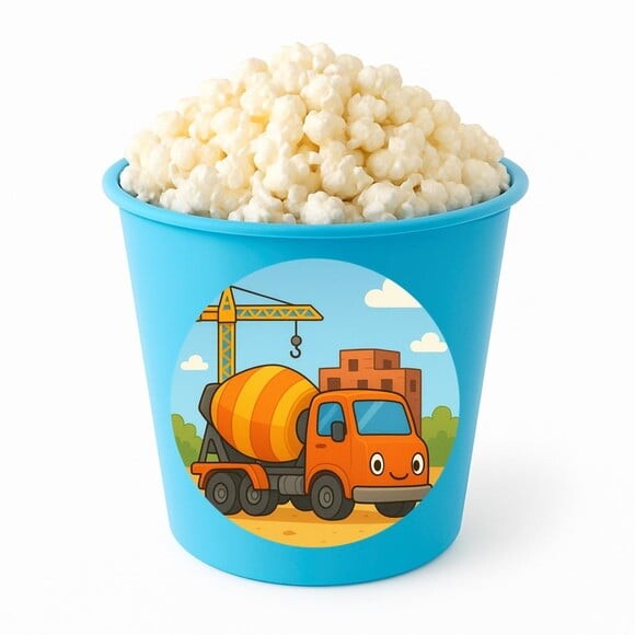 Balde de Pipoca Personalizado Infantil Betoneira