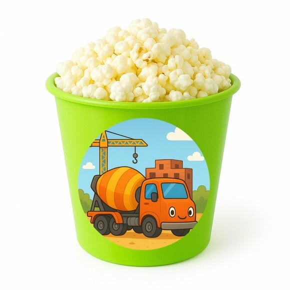 Balde de Pipoca Personalizado Infantil Betoneira