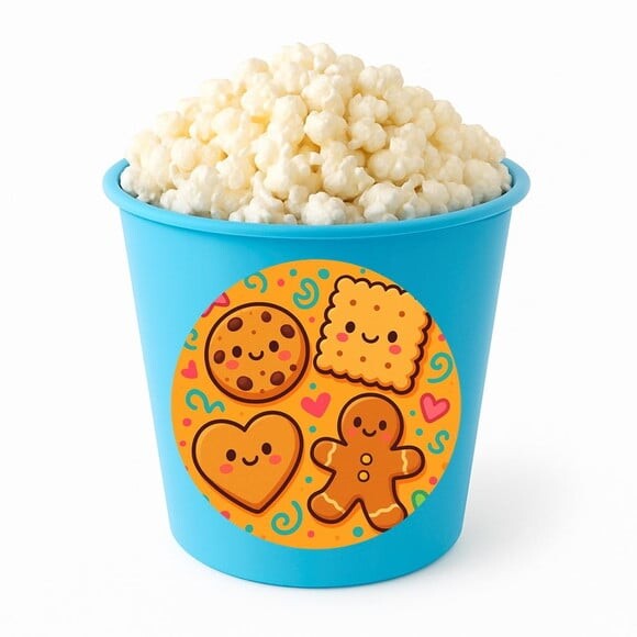 Balde de Pipoca Personalizado Infantil Biscoitinhos