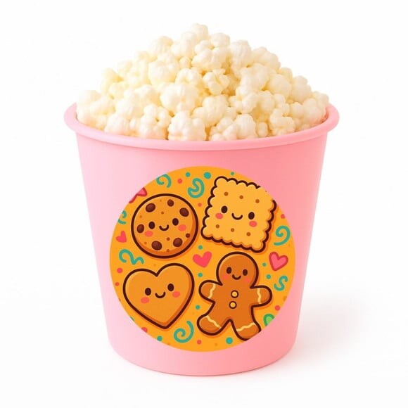 Balde de Pipoca Personalizado Infantil Biscoitinhos