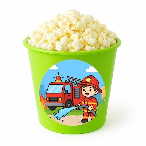 Balde de Pipoca Personalizado Infantil Bombeiros