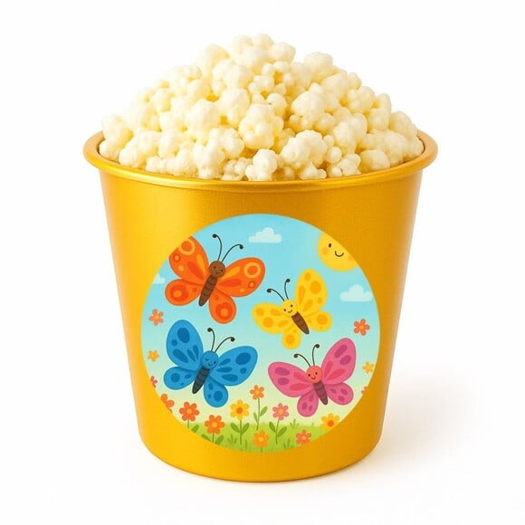 Balde de Pipoca Personalizado Infantil Borboletas