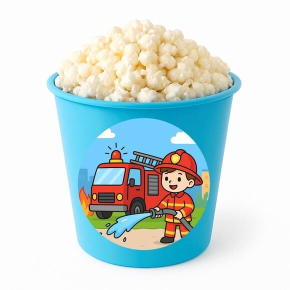 Balde de Pipoca Personalizado Infantil Bombeiros
