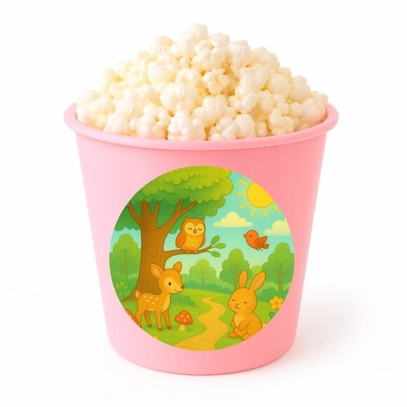 Balde de Pipoca Personalizado Infantil Bosque Encantado