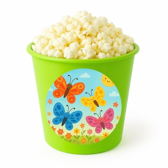 Balde de Pipoca Personalizado Infantil Borboletas