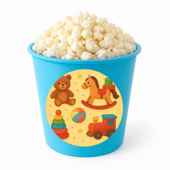 Balde de Pipoca Personalizado Infantil Brinquedos Clássicos