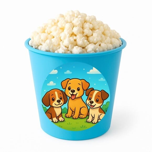Balde de Pipoca Personalizado Infantil Cachorrinhos