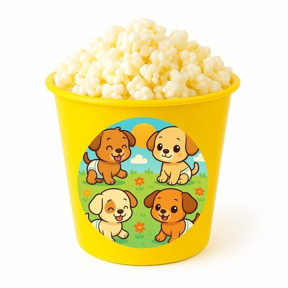 Balde de Pipoca Personalizado Infantil Cachorrinhos Baby