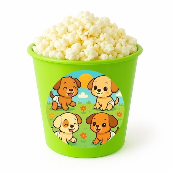 Balde de Pipoca Personalizado Infantil Cachorrinhos Baby
