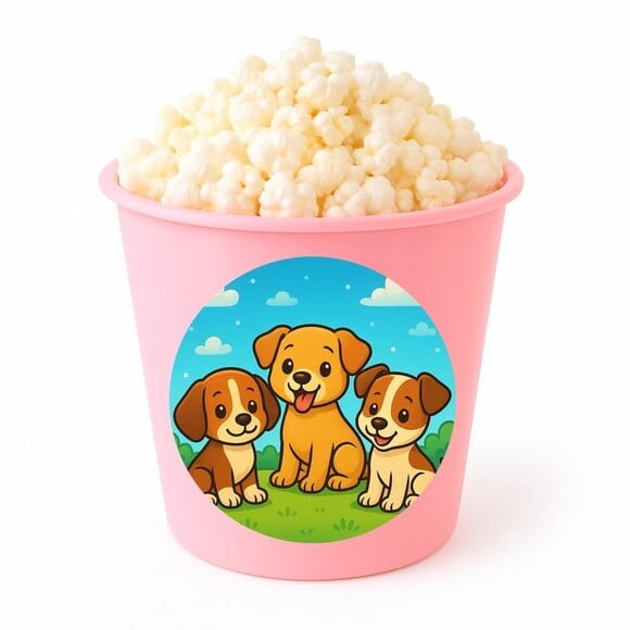 Balde de Pipoca Personalizado Infantil Cachorrinhos