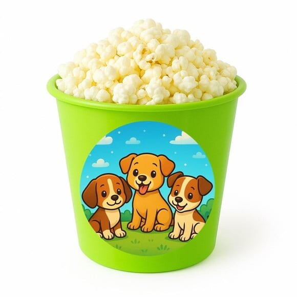 Balde de Pipoca Personalizado Infantil Cachorrinhos