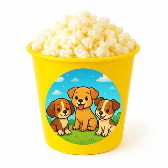 Balde de Pipoca Personalizado Infantil Cachorrinhos