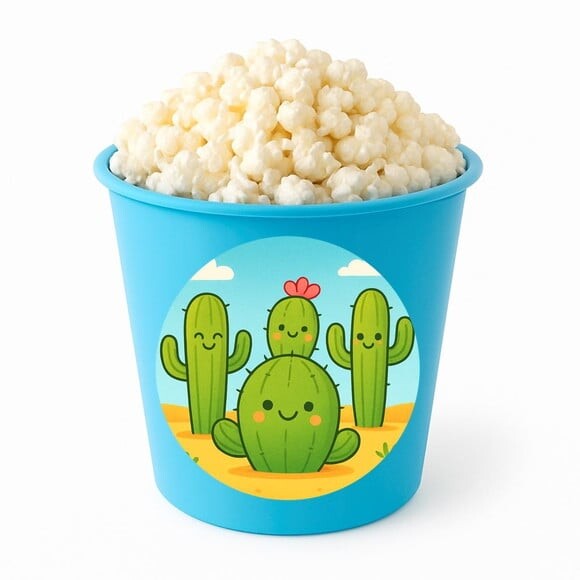 Balde de Pipoca Personalizado Infantil Cactos Fofos