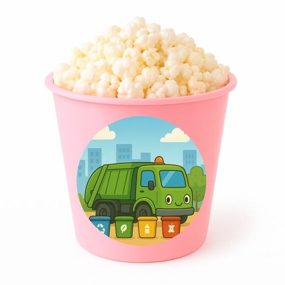 Balde de Pipoca Personalizado Infantil Caminhão de Lixo
