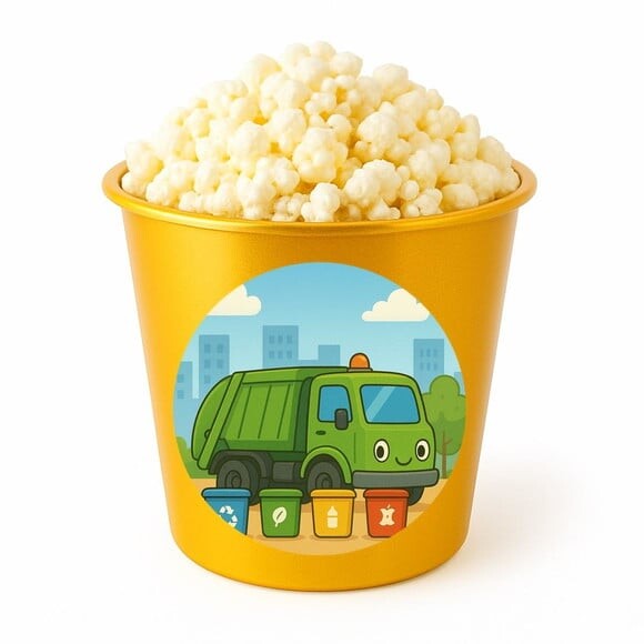 Balde de Pipoca Personalizado Infantil Caminhão de Lixo