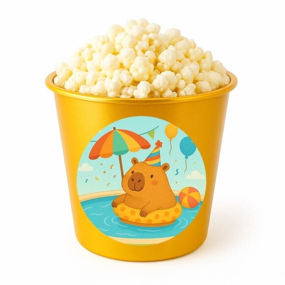 Balde de Pipoca Personalizado Infantil Capivara Pool Party