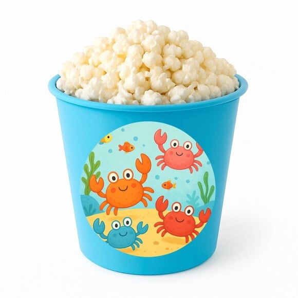 Balde de Pipoca Personalizado Infantil Caranguejinhos