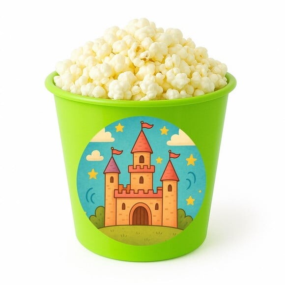Balde de Pipoca Personalizado Infantil Castelo Encantado