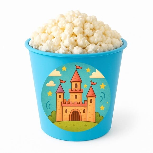 Balde de Pipoca Personalizado Infantil Castelo Encantado
