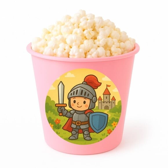 Balde de Pipoca Personalizado Infantil Cavaleiro Medieval