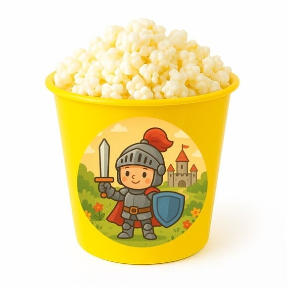 Balde de Pipoca Personalizado Infantil Cavaleiro Medieval