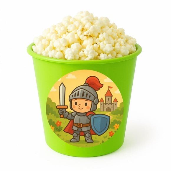 Balde de Pipoca Personalizado Infantil Cavaleiro Medieval