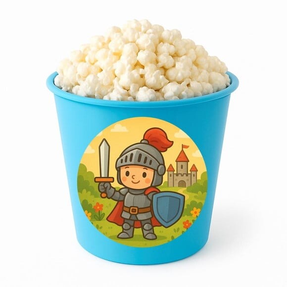Balde de Pipoca Personalizado Infantil Cavaleiro Medieval